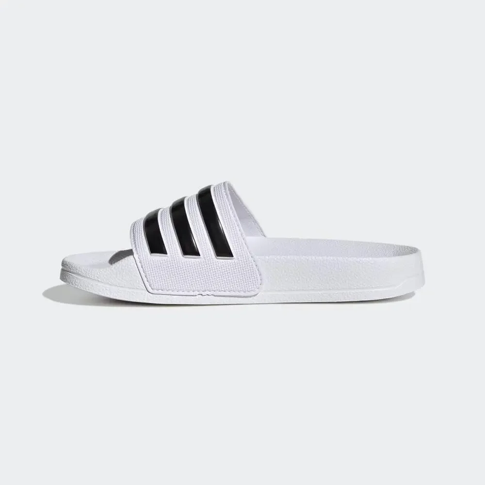 ADIDAS ADILETTE SHOWER SLIDES SANDAL, WHITE/BLACK/BLACK, 1 US UNISEX LITTLE KID